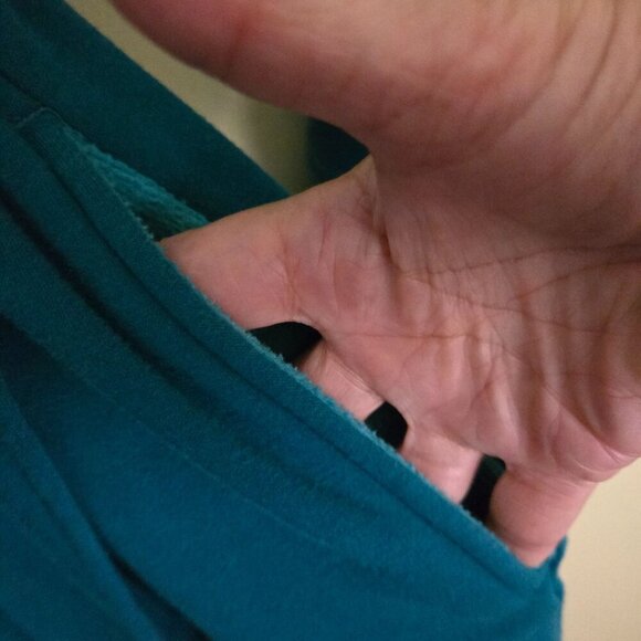 UGG Duffield Plush Soft Fleece Robe Teal Cotton Blend Wrap Pocket Robe Size XL - Picture 3 of 7